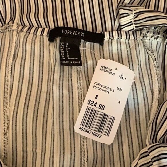 Forever 21 Striped Tie Front Romper Size Small - Picture 4 of 10